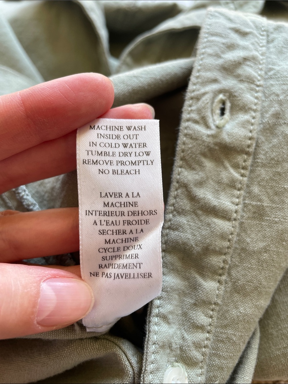 Frank & Eileen Northern Ireland Sage Green Utility Jumpsuit L Flax USA Boho - Picture 8 of 15